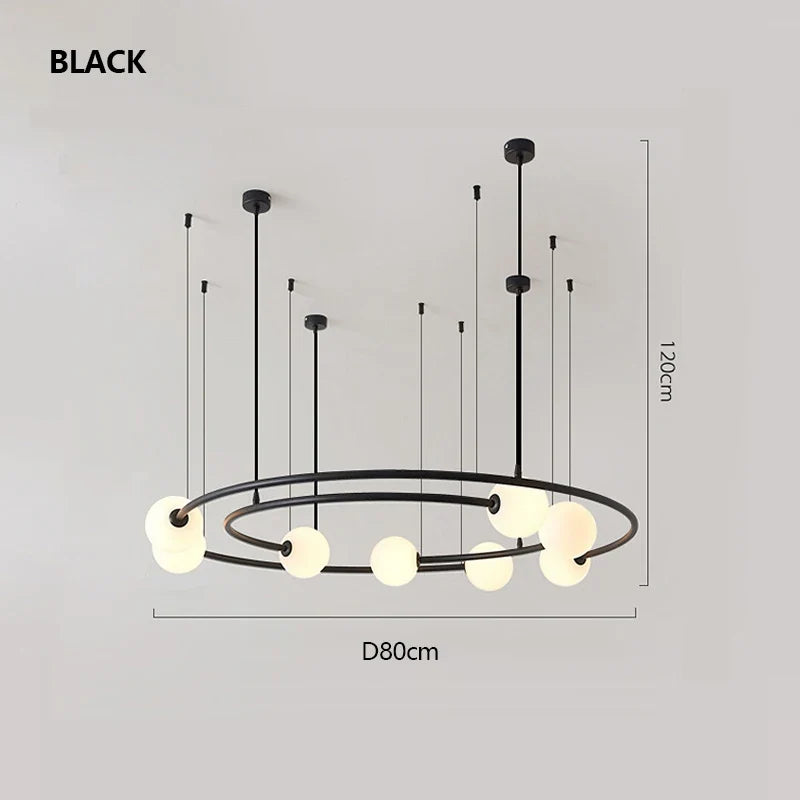lustre postmoderne créatif minimaliste éclairage anneau rond design élégant