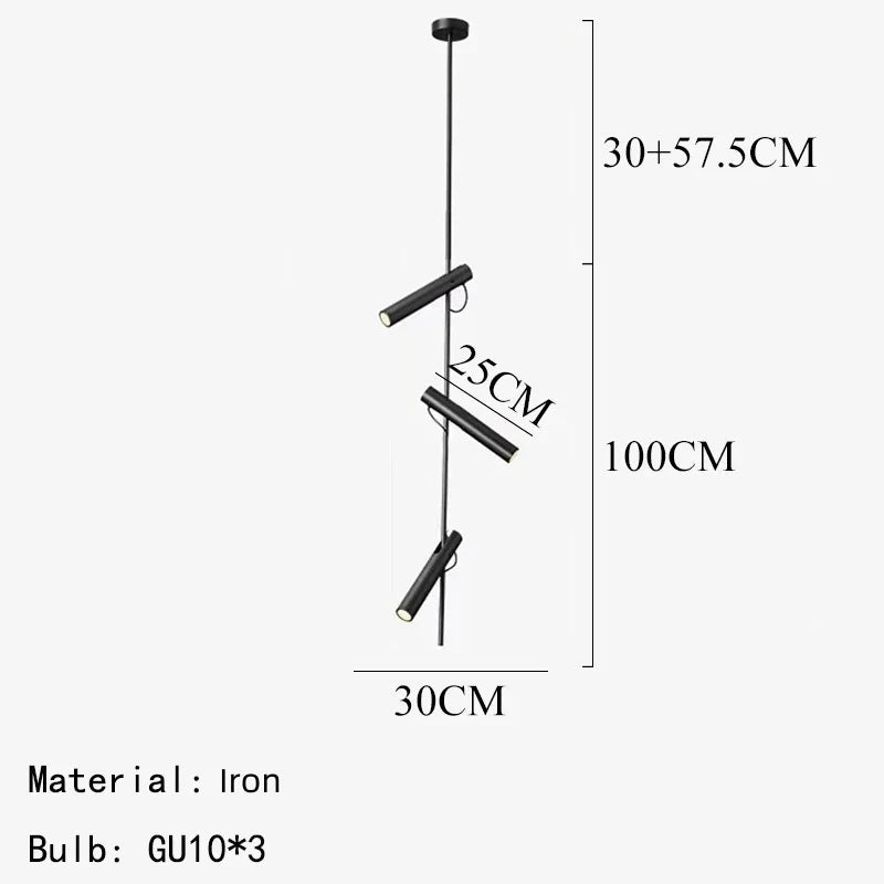 lampe suspendue led moderne rotative avec 1/2/3 têtes pour intérieur