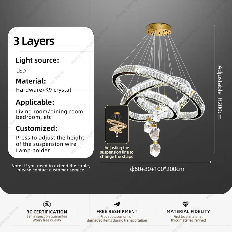 lustre suspendu de luxe pour un éclairage élégant