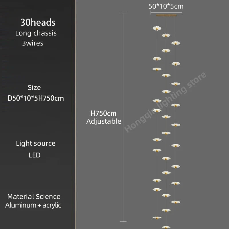 lustre moderne à led pour espaces intérieurs élégants et contemporains