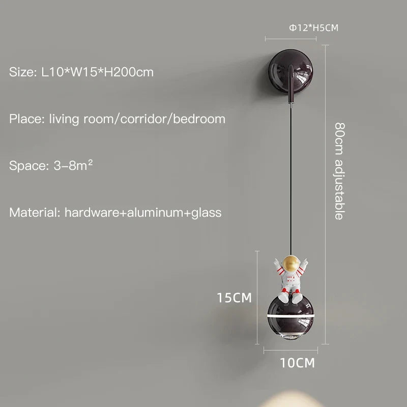 lustre moderne led design astronaute petites suspension