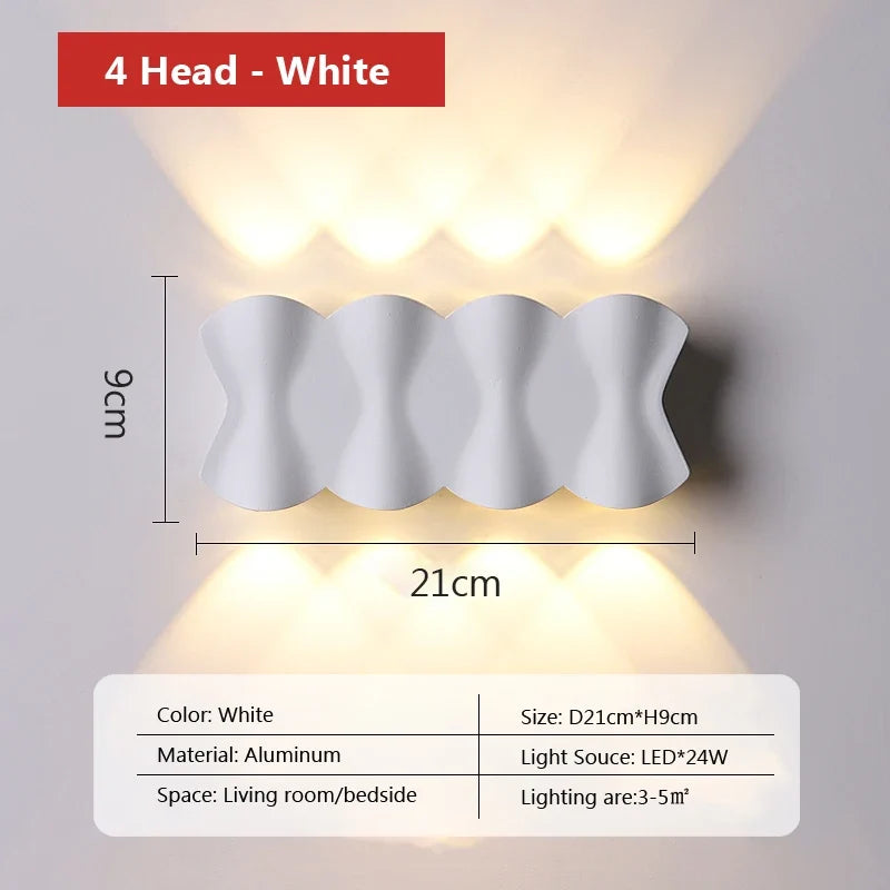 applique murale led moderne imperméable pour jardin et éclairage public