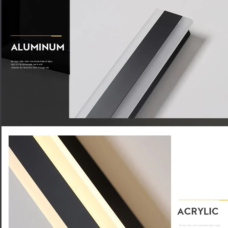 applique murale led étanche longue bande décorative extérieure avec interrupteur tactile