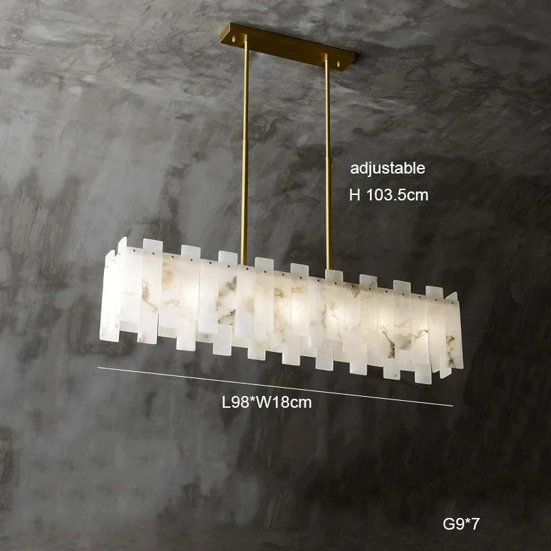 lustre suspension élégant en marbre naturel led postmoderne pour villa