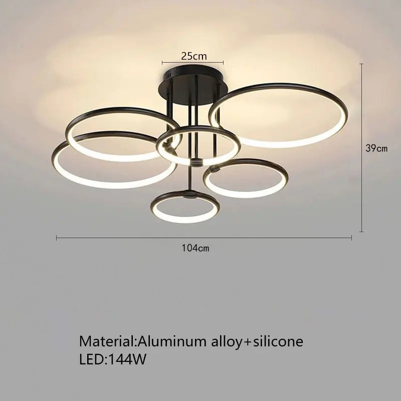 Plafonnier LED noir doré