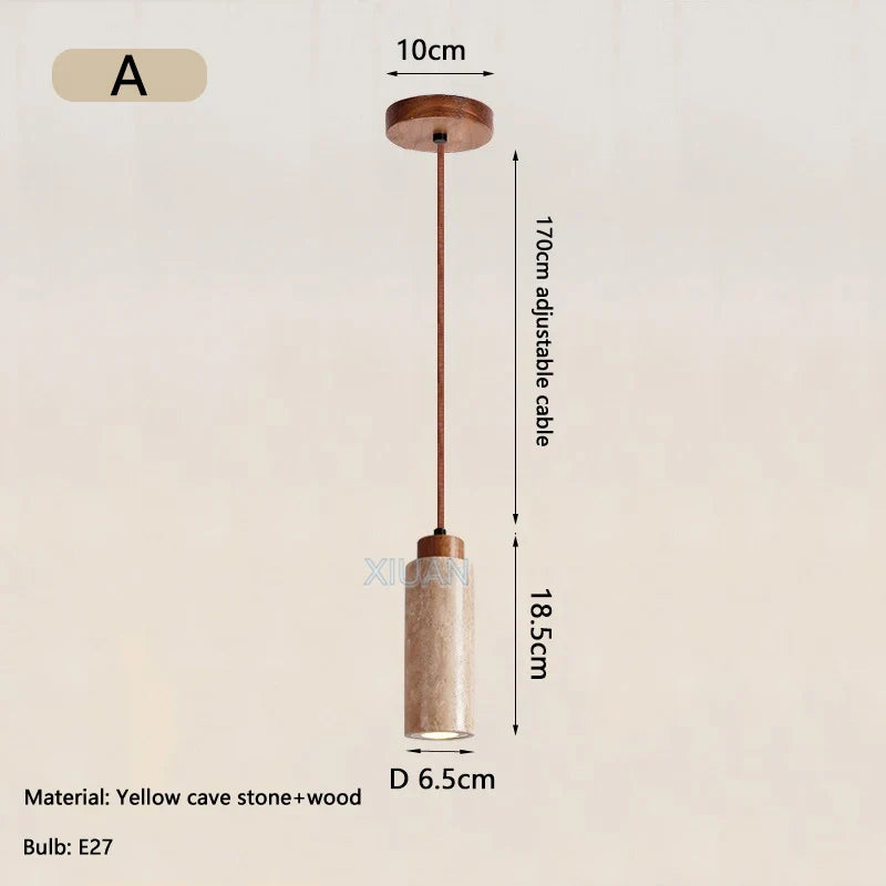 lustre led en pierre de grotte style wabi-sabi