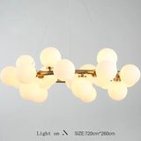suspension lumineuse 25 têtes design romantique en verre