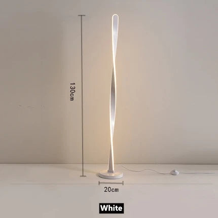 lampadaire moderne à intensité variable forme spirale en aluminium et acrylique