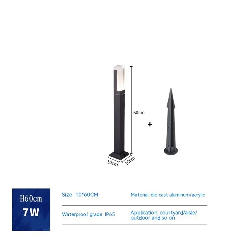 colonne lumineuse led extérieure étanche pour jardin et paysage