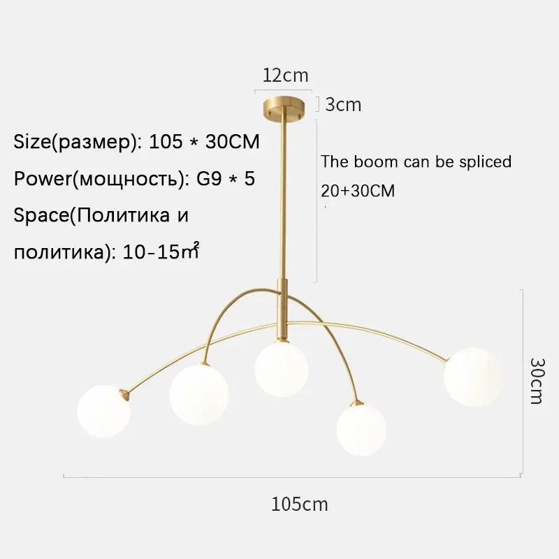 suspension modernes en verre de lait magique de haricot