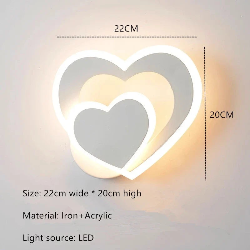 Applique LED en forme de coeur