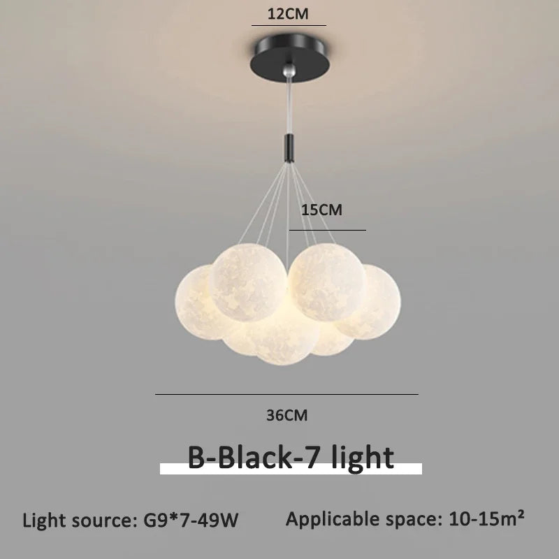 lustre moderne led boule à bulles suspension luminaire décor