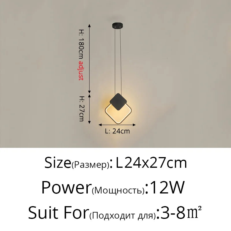 suspension led moderne pour éclairage intérieur design élégant