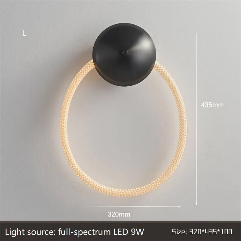 applique murale led minimaliste en fibre tissée en silicone souple