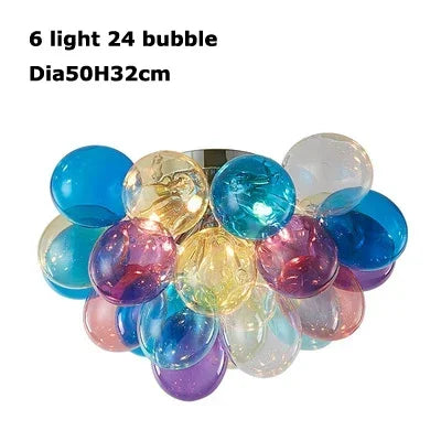 Colorful Bubble Chandelier Glass Pendant Lamp Ceiling Light Suspension Hanging Luminaire for Living Room Bedroom
