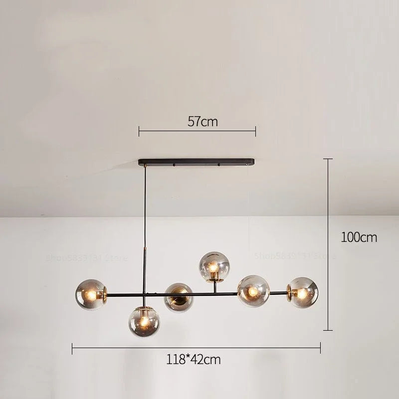 suspension nordique moderne en verre pour salon