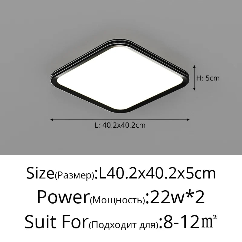 plafonnier led ultra mince moderne à quatre grilles décoratif intérieur