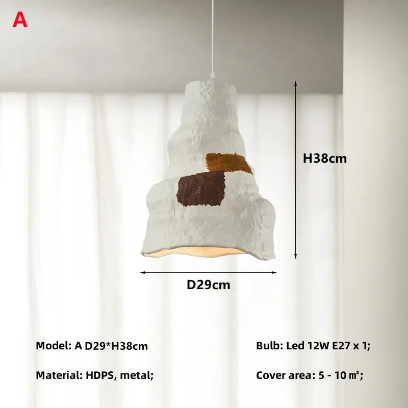 Nordic Wabi Sabi E27 Restaurant Pendant Chandeliers Lustre Living Room Lighting Designer Modern Cafe Bar LED Decor Hanging Lamps