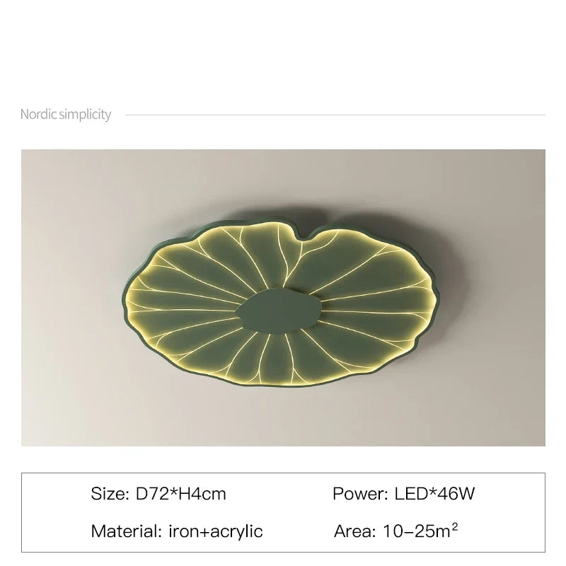 plafonnier led créatif en forme de feuille de lotus décoratif