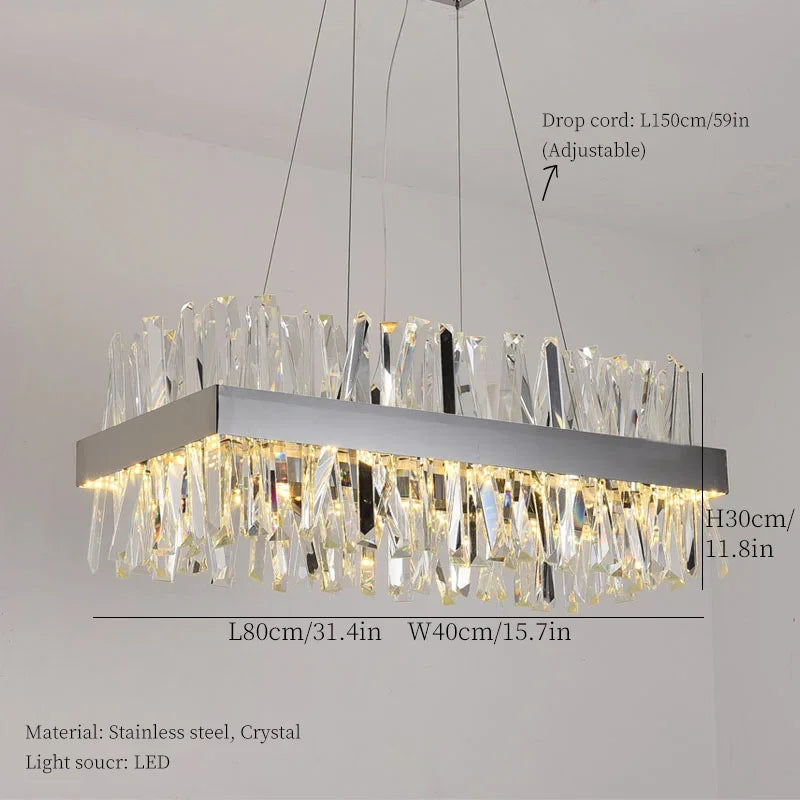 lustre en cristal nordique lumineux pour décoration moderne