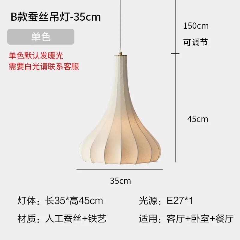 suspension en soie wabi sabi design nordique moderne pour intérieur
