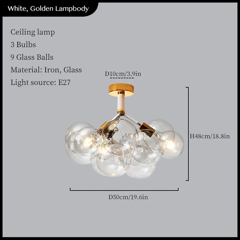 suspension moderne en verre pour décoration intérieure élégante