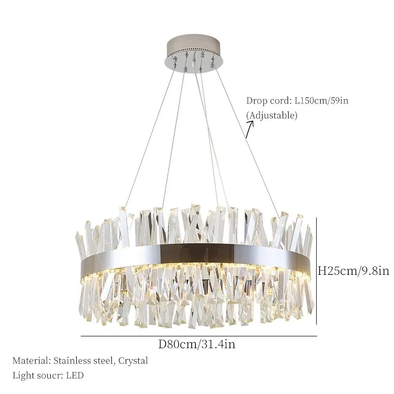 lustre en cristal nordique lumineux pour décoration moderne