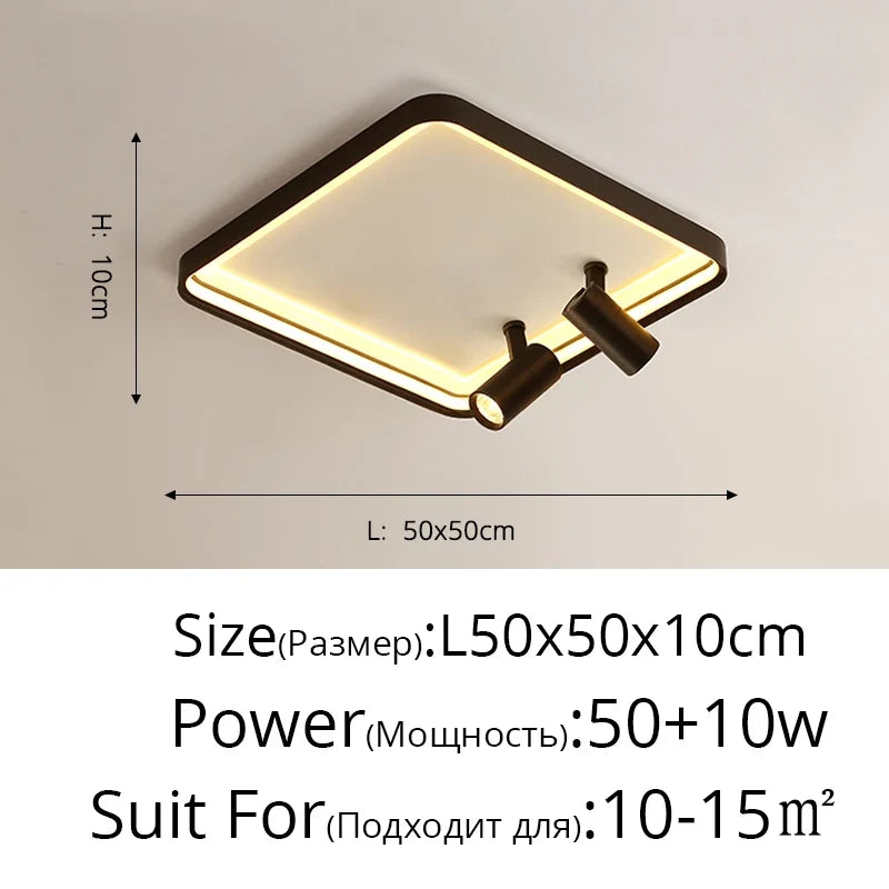 2023 New Modern LED Ceiling Lights For Living Room Bedroom Indoor Round Square Rectangle Lamp Surface Mounted Lighting AC85-260V