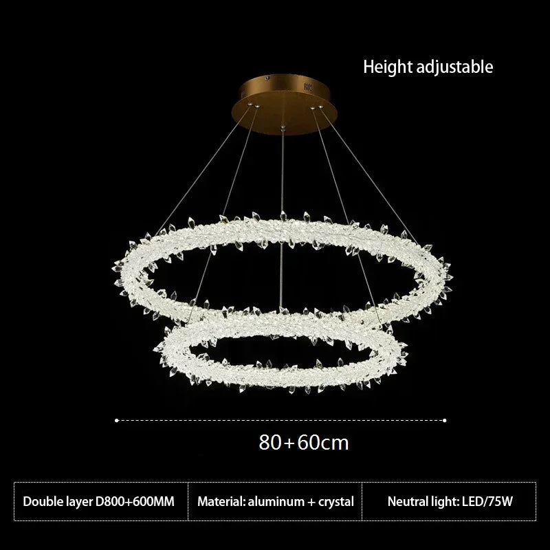 lustre moderne en cristal design pour décoration intérieure élégante