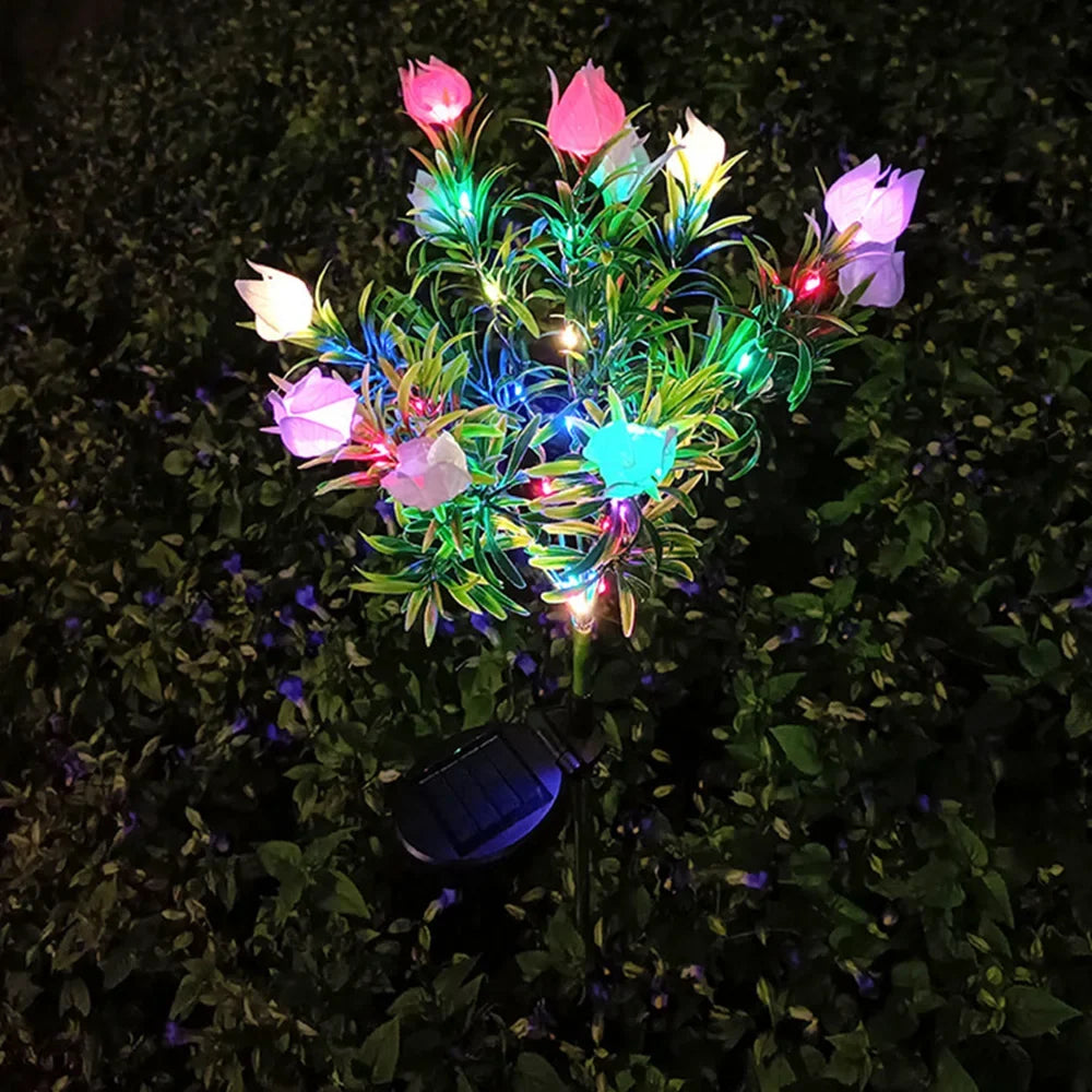 lampe solaire décorative pour jardin en forme de fleur lumineuse