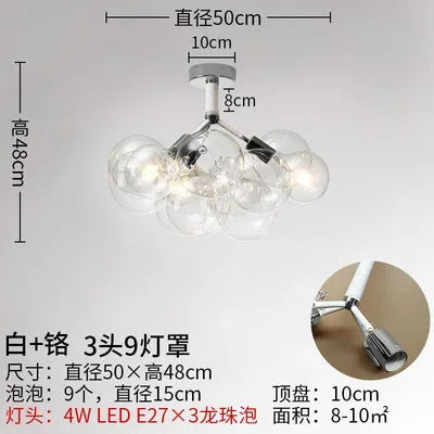 lustre moderne en verre à bulles pour décoration intérieure