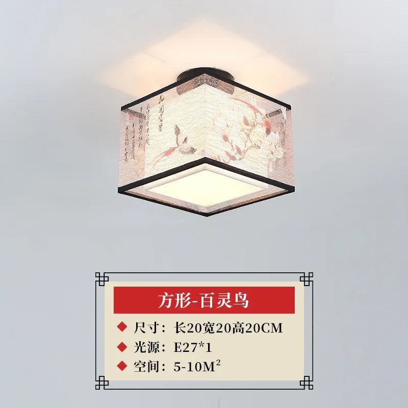 lustre chinois créatif lotus éclairage suspendu peinture décorative