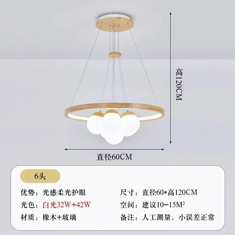 plafonnier led suspendu design moderne en forme de boule de verre