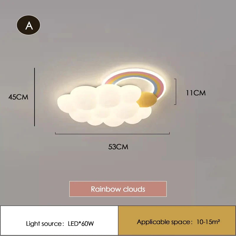 plafonnier led nuage arc-en-ciel pour chambre enfant