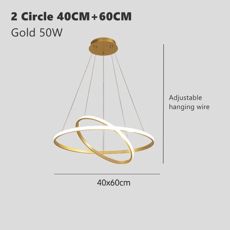 lustre moderne design cercle suspendu pour intérieur élégant