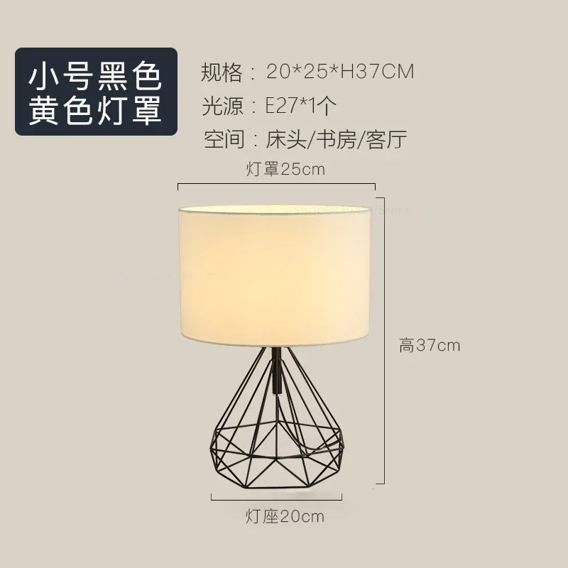 lampes de table géométriques rétro nordiques créatives pour décoration intérieure
