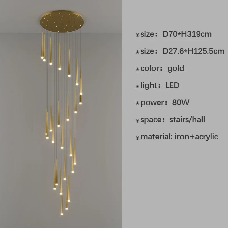 lustre moderne à led pour décoration d'intérieur haut de gamme