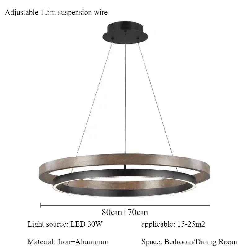 Nordic Rings Chandelier Living Room Decor Home Led Pendant Light Kitchen Island Dining Table Suspension Hanging Lamp