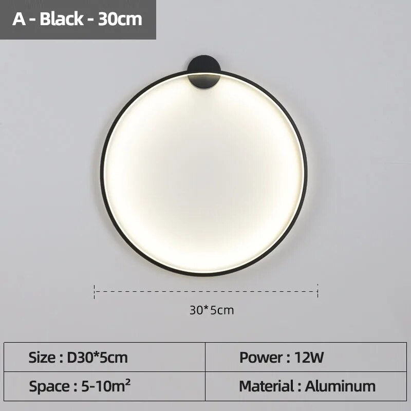 applique murale led lumières intérieur cercle fond décoration