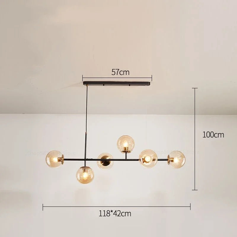 suspension nordique moderne en verre pour salon