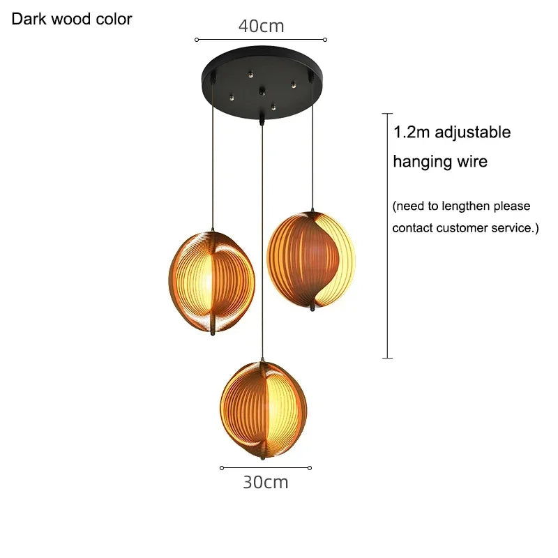 suspension en bois wabi sabi pour décoration intérieure moderne