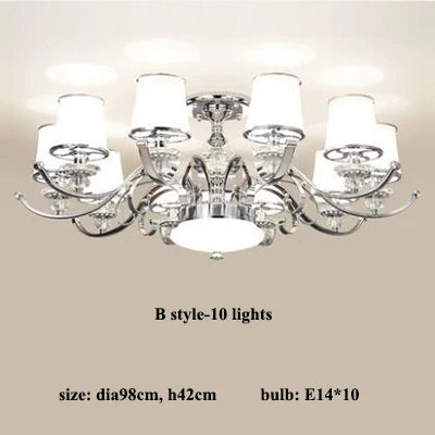 lustre chromé moderne à abat-jours blancs
