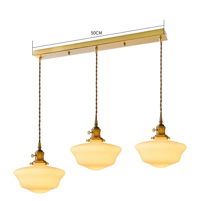 suspension led en verre avec prise en cuivre nordique moderne