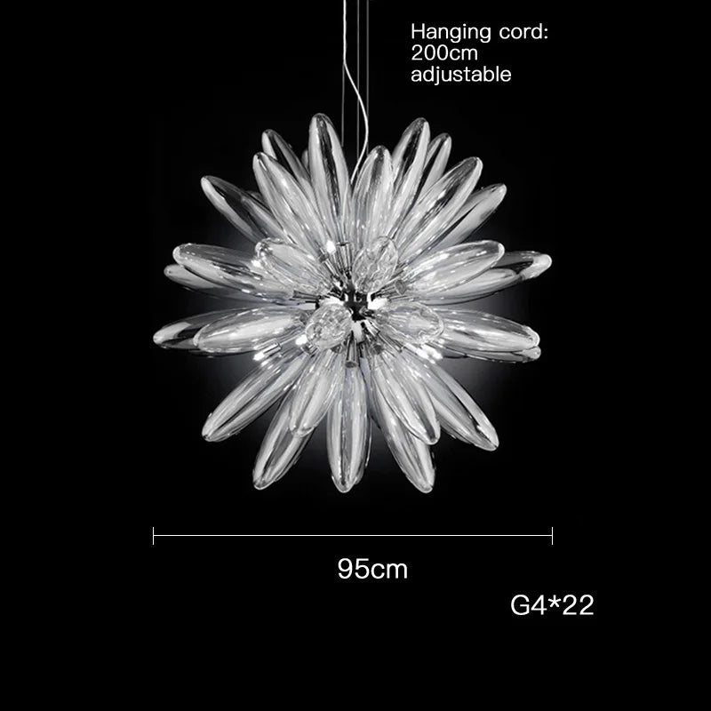 lustre à led design avec abat-jour en verre élégante finition brillante