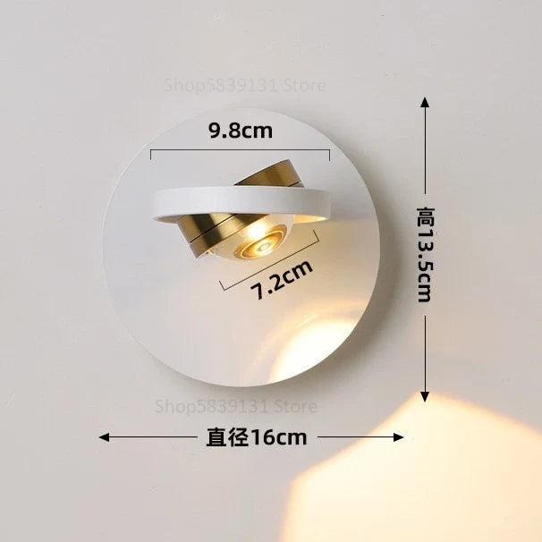 applique murale led moderne rotative à 360° protection des yeux