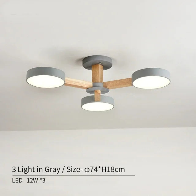 plafonnier moderne en bois à éclairage led pour décoration intérieure