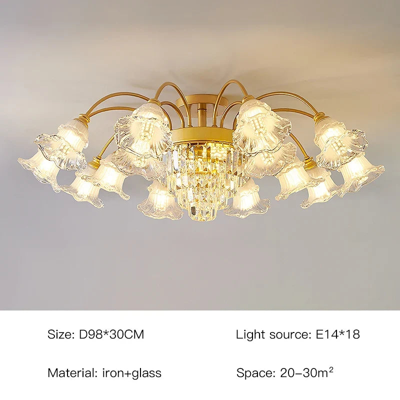 lustre rétro en cristal pour décoration intérieure élégante