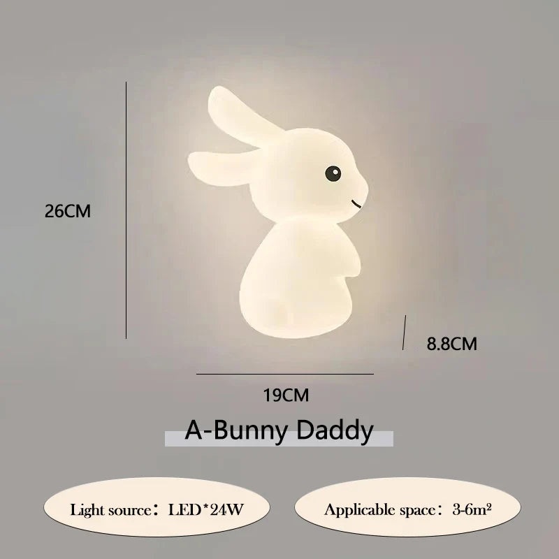 applique murale lapin mignon pour chambre d'enfant créative et ludique