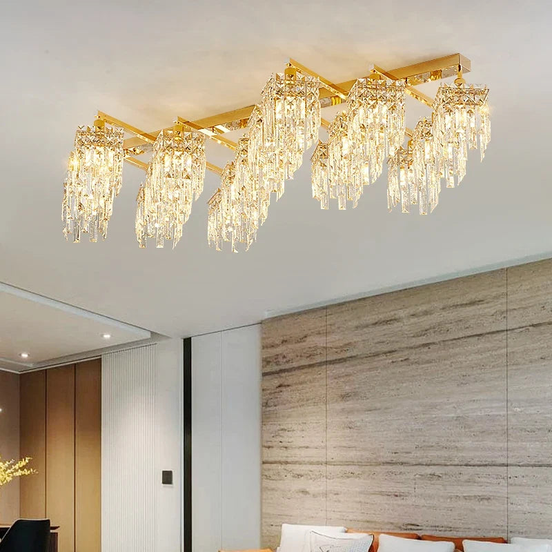 lampe en cristal de luxe pour intérieur moderne élégant