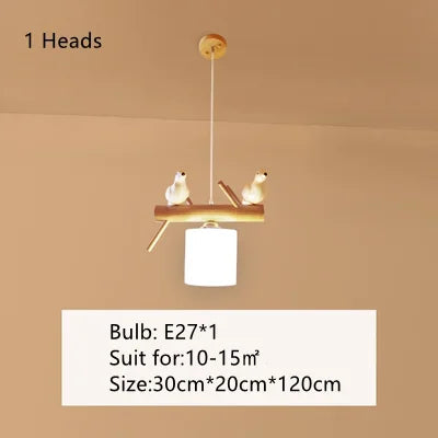 Nordic Solid Wood Birds Chandelier Nordic Log hanglamp Living Room Dining Room Bedroom Bar Indoor Decor Lighting Fixtures